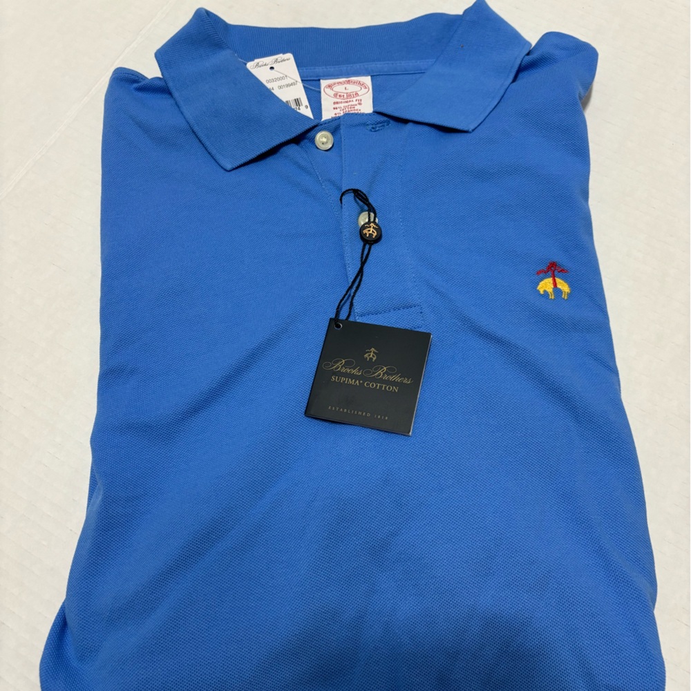 NWT - Brooks Brothers Bright Blue Men’s Polo-Size L